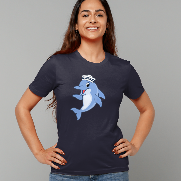 Dolphin in Crew Hat T-Shirt