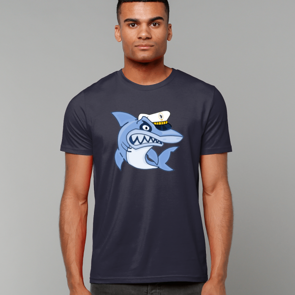 Shark in Skipper Hat T-Shirt