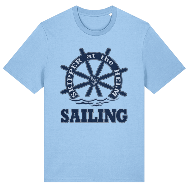 Skipper at the Helm Sailing T-Shirt - Blue Soul