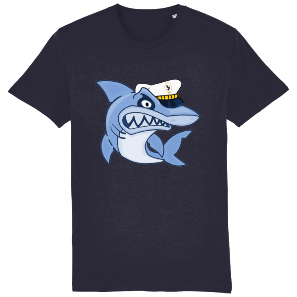 Shark in Skipper Hat T-Shirt - French Navy