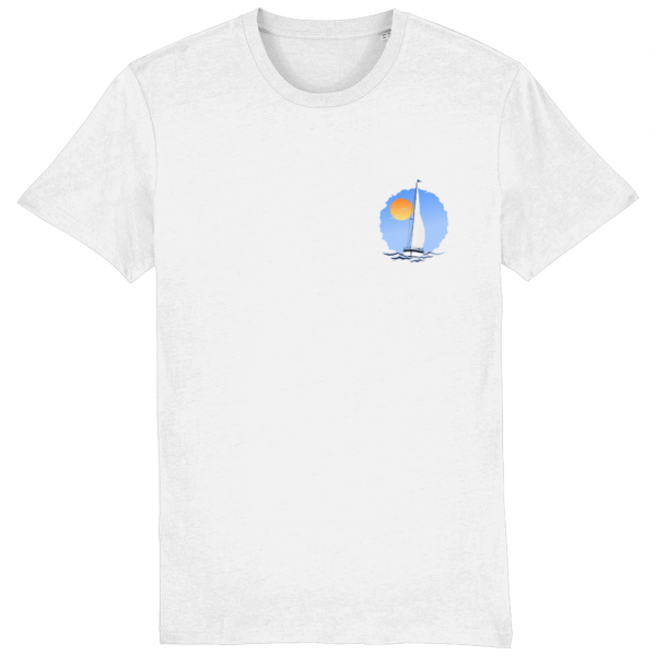 Sailing Yacht at Sea Logo T-Shirt - White