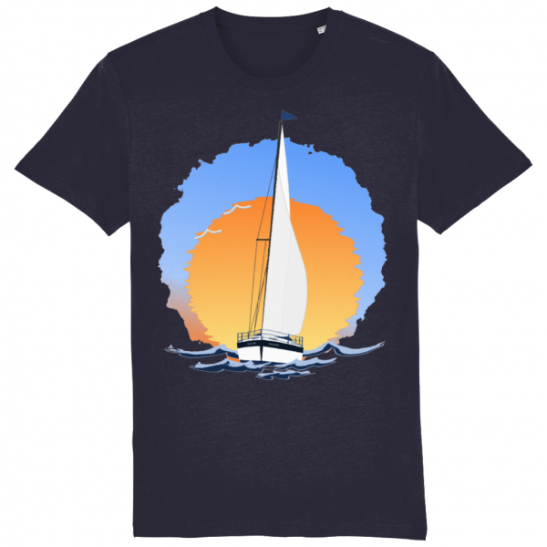 Sailing Yacht at Sunset T-Shirt - French Navy