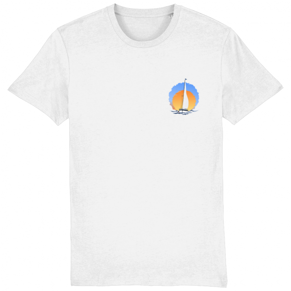 Sailing Yacht at Sunset Logo T-Shirt - White