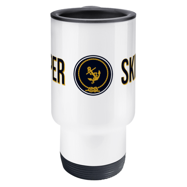 Skipper & Anchor Logo Travel Mug Front
