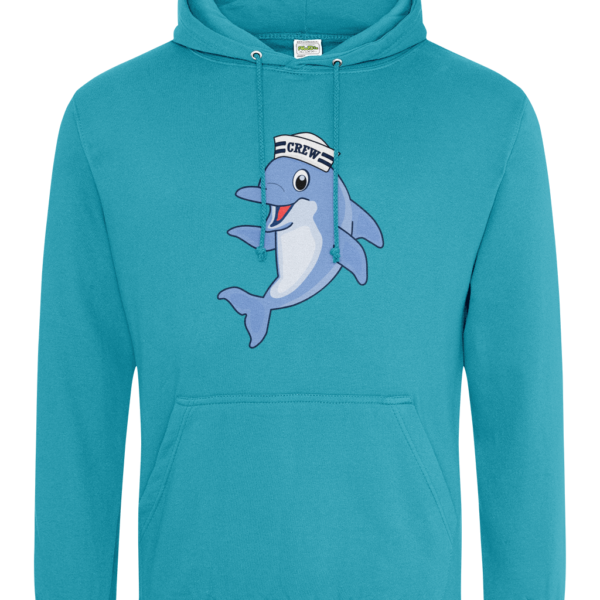 Dolphin Crew Hat College Hoodie Lagoon Blue