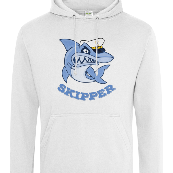 Shark Skipper College Hoodie Arctic White