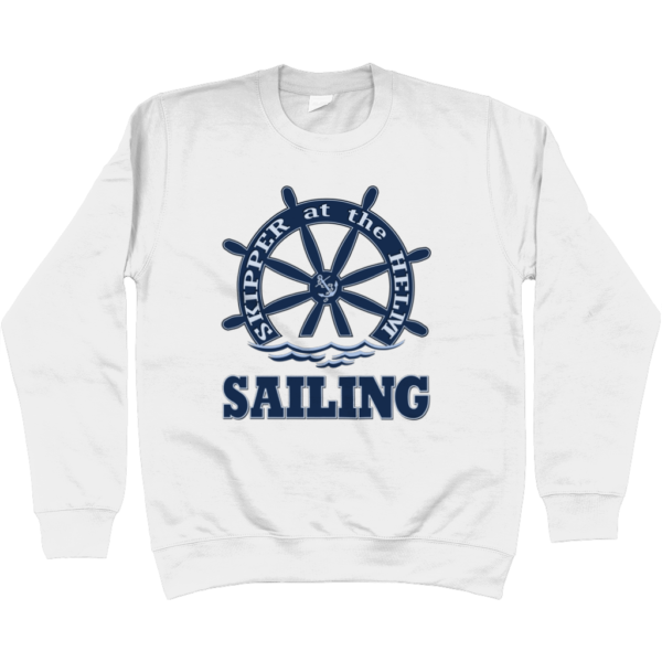 Skipper at the Helm Sailing Sweatshirt Arctic White