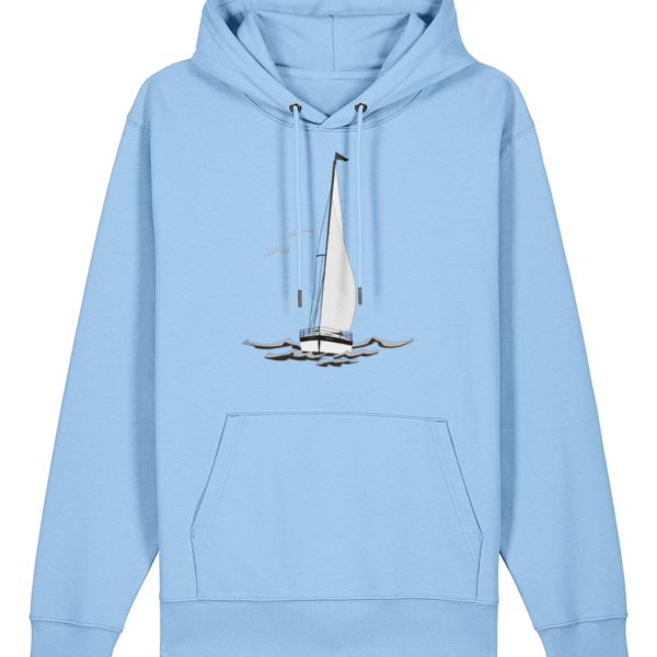 Sailing Yacht B&W Cruiser Hoodie Blue Soul