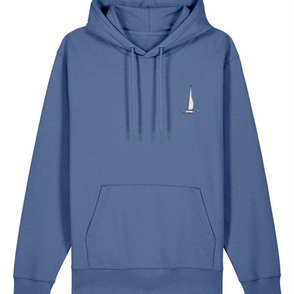 Sailing Yacht Logo Cruiser Hoodie Bright Blue