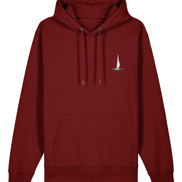 Sailing Yacht Logo Cruiser Hoodie Burgundy